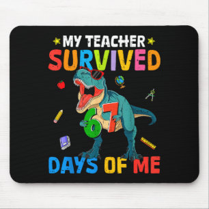 67th Day Of School My Teacher Survived 67 Days Boy Mouse Mat