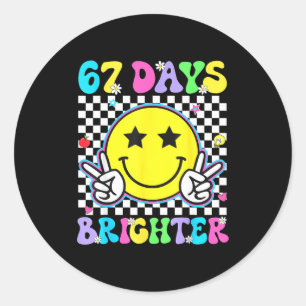 67th Day Of School Shirt 67 Days Brighter Teacher Classic Round Sticker