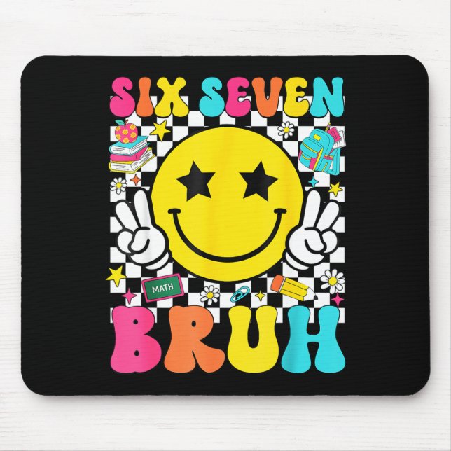 67th Day Of School Shirt 67 Days Smarter Smile Fac Mouse Mat (Front)