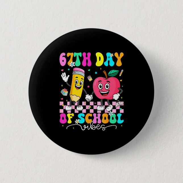 67th Day Of School Shirt 67 Days Smarter Teacher B 6 Cm Round Badge (Front)