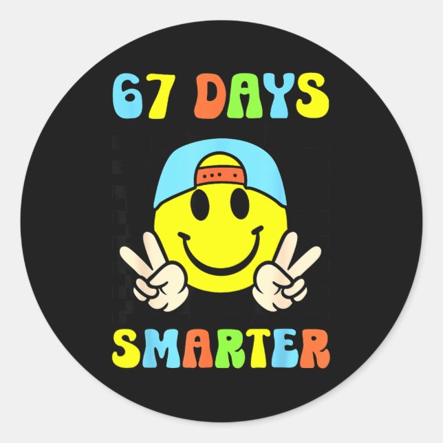 67th Day Of School Shirt 67 Days Smarter Teacher B Classic Round Sticker (Front)