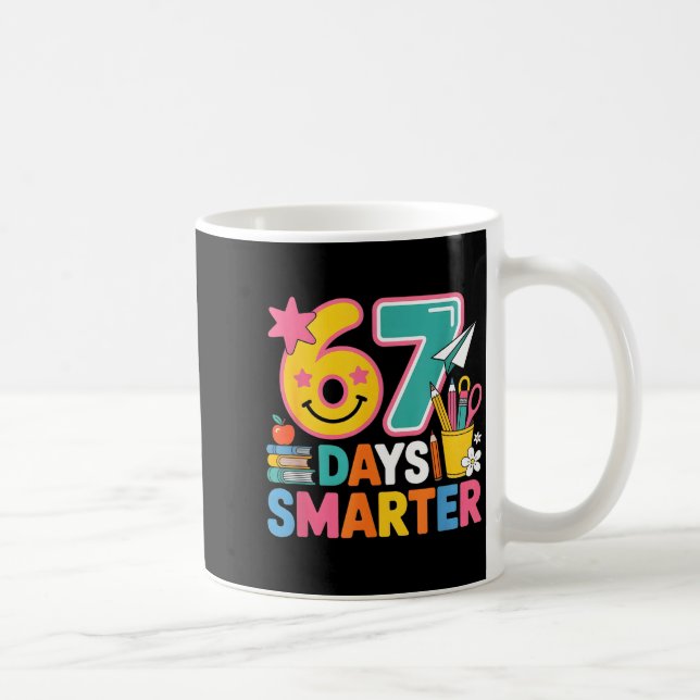 67th Day Of School Shirt 67 Days Smarter Teacher B Coffee Mug (Right)