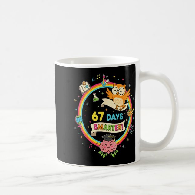 67th Day Of School Shirt 67 Days Smarter Teacher B Coffee Mug (Right)