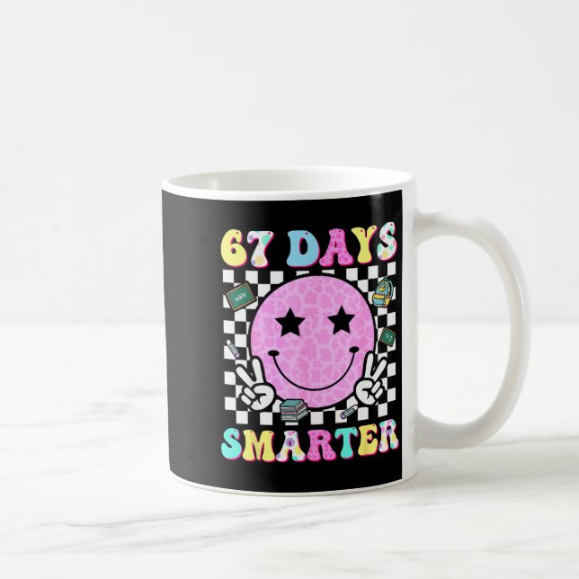 67th Day Of School Shirt 67 Days Smarter Teacher B Coffee Mug (Right)