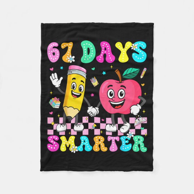 67th Day Of School Shirt 67 Days Smarter Teacher B Fleece Blanket (Front)