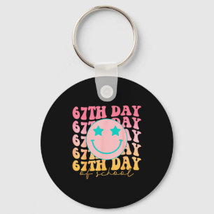 67th Day Of School Shirt 67 Days Smarter Teacher B Key Ring