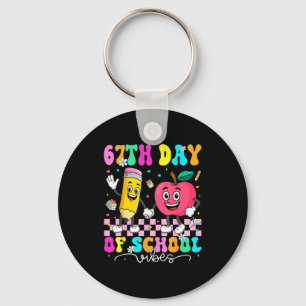 67th Day Of School Shirt 67 Days Smarter Teacher B Key Ring