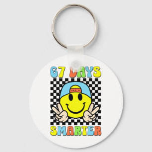 67th Day Of School Shirt 67 Days Smarter Teacher B Key Ring
