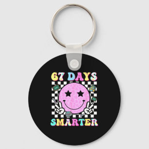 67th Day Of School Shirt 67 Days Smarter Teacher B Key Ring