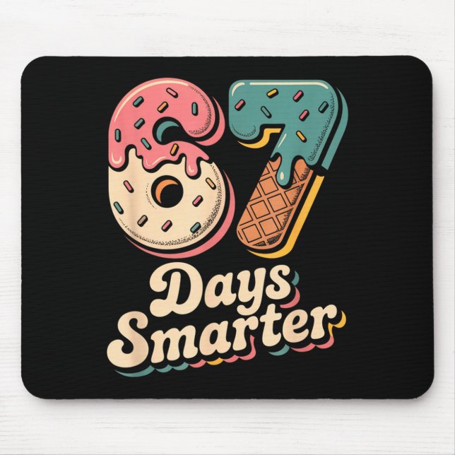 67th Day Of School Shirt 67 Days Smarter Teacher B Mouse Mat (Front)
