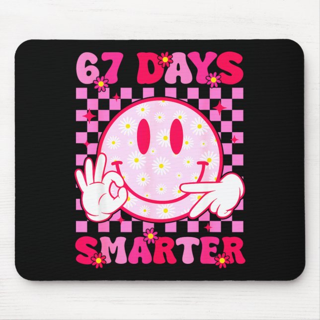 67th Day Of School Shirt 67 Days Smarter Teacher B Mouse Mat (Front)
