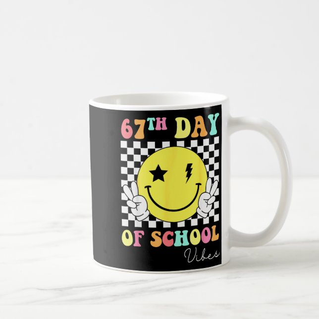 67th Day Of School Smile Face 67 Six Seven Meme Gi Coffee Mug (Right)