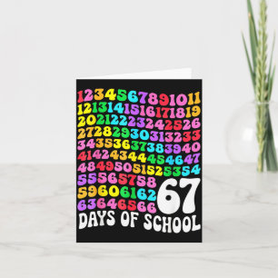 67th Day Of School Teacher 67 Days Math Numbers  Card