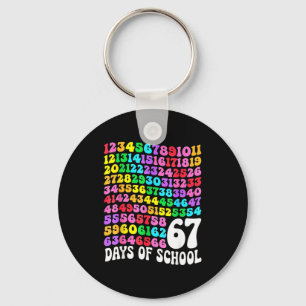 67th Day Of School Teacher 67 Days Math Numbers Key Ring