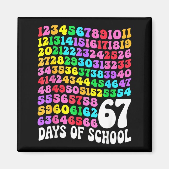 67th Day Of School Teacher 67 Days Math Numbers  Magnet (Front)