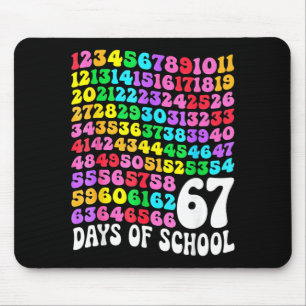 67th Day Of School Teacher 67 Days Math Numbers  Mouse Mat
