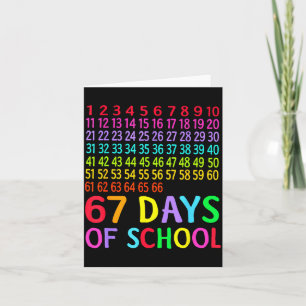 67th Day Of School Teacher Kids 67 Math Numbers 10 Card