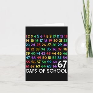 67th Day Of School Teacher Kids 67 Math Numbers 10 Card