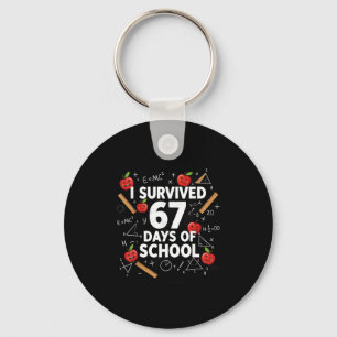 67th Day Of School Teacher Kids 67 Math Numbers 10 Key Ring