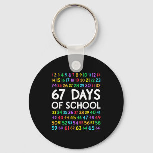 67th Day Of School Teacher Kids 67 Math Numbers 10 Key Ring