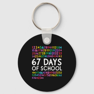 67th Day Of School Teacher Kids 67 Math Numbers 10 Key Ring