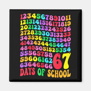 67th Day Of School Teacher Kids 67 Math Numbers 10 Magnet