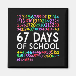 67th Day Of School Teacher Kids 67 Math Numbers 10 Magnet