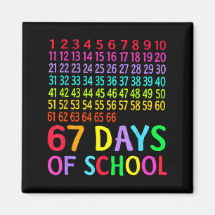 67th Day Of School Teacher Kids 67 Math Numbers 10 Magnet