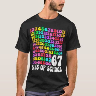 67th Day Of School Teacher Kids 67 Math Numbers 10 T-Shirt