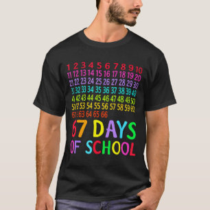 67th Day Of School Teacher Kids 67 Math Numbers 10 T-Shirt