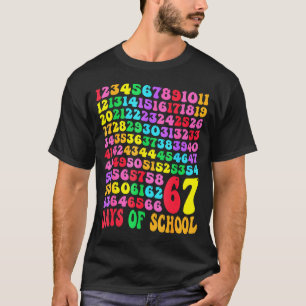 67th Day Of School Teacher Kids 67 Math Numbers 10 T-Shirt
