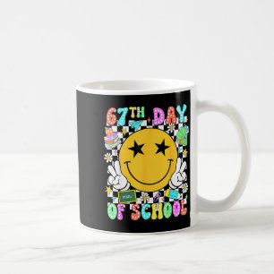 67th Day Of School Teacher Kids 67 Smile Face 100t Coffee Mug
