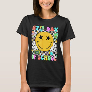 67th Day Of School Teacher Kids 67 Smile Face 100t T-Shirt