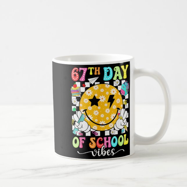 67th Day Of School Vibes 67 Days Smarter Teacher B Coffee Mug (Right)