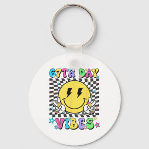 67th Day Of School Vibes 67 Days Smarter Teacher B Key Ring