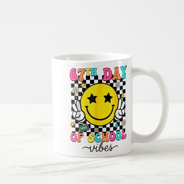 67th Day Of School Vibes 67 Meme Cute Smile Face 6 Coffee Mug (Right)