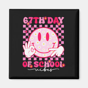 67th Day Of School Vibes 67 Meme Cute Smile Face T Magnet