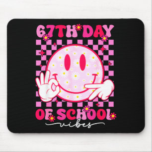 67th Day Of School Vibes 67 Meme Cute Smile Face T Mouse Mat