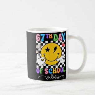 67th Day Of School Vibes Cute Smile Face 67 Days O Coffee Mug
