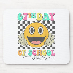 67th Day Of School Vibes Cute Smile Face 67 Meme T Mouse Mat