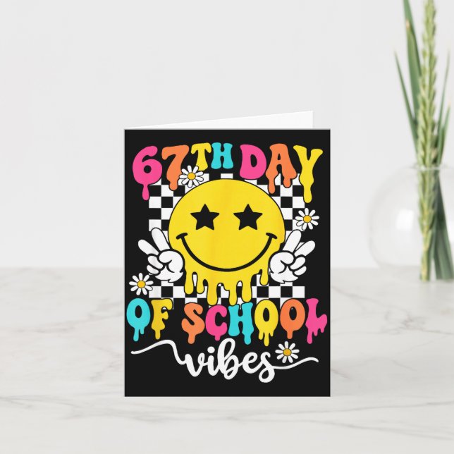 67th Day Of School Vibes Funny Six Seven 67 Meme S Card (Front)