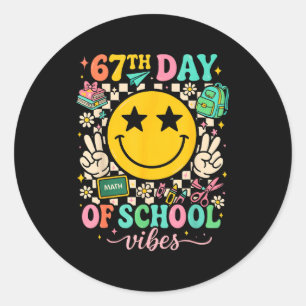 67th Day Of School Vibes Funny Six Seven 67 Meme S Classic Round Sticker