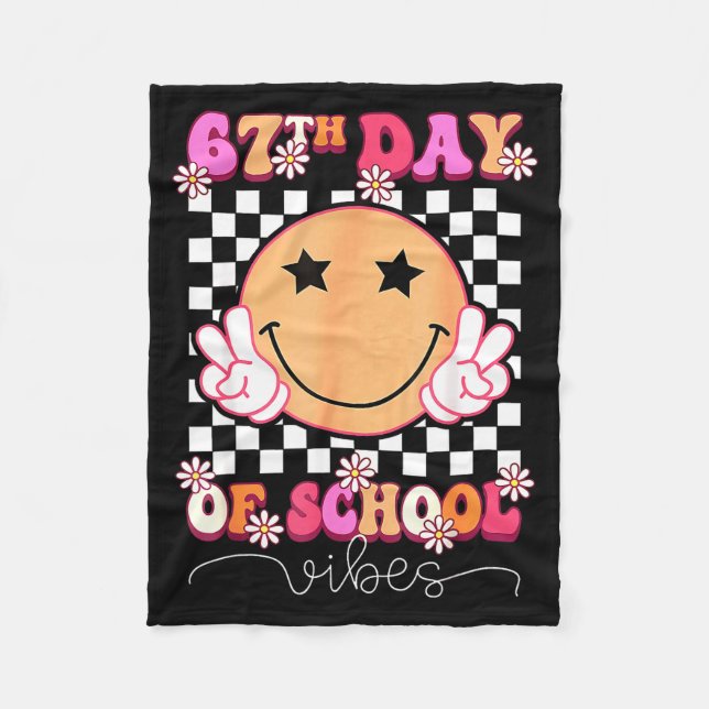 67th Day Of School Vibes Funny Six Seven 67 Meme S Fleece Blanket (Front)