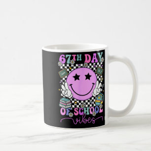 67th Day Of School Vibes Groovy Retro 100 Days Of Coffee Mug