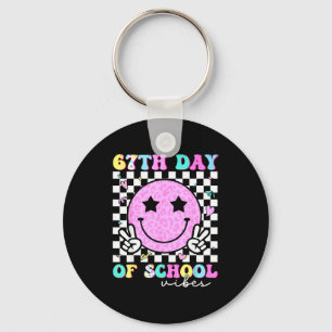 67th Day Of School Vibes Smile Face 67 Six Seven M Key Ring