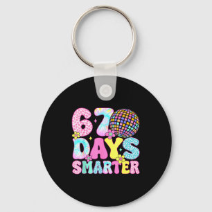 67th Days Smarter Smile Face 67 Days School Teache Key Ring