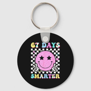 67th Days Smarter Smile Face 67 Days School Teache Key Ring