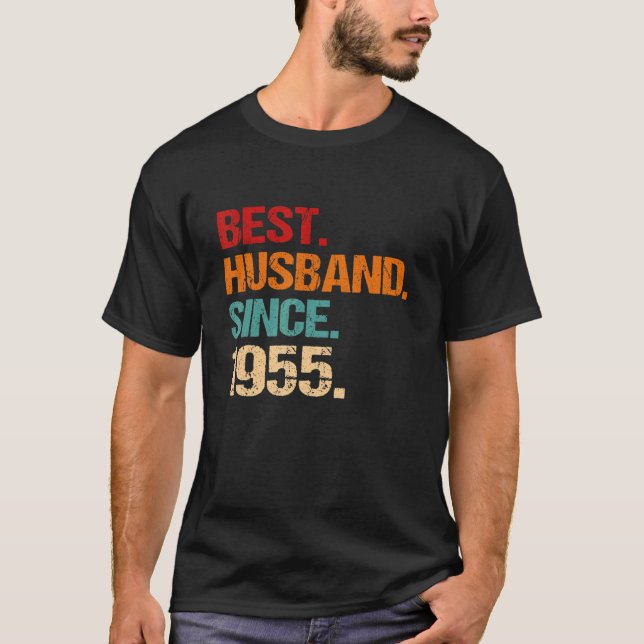 67th Wedding Anniversary Best Husband Since 1955 F T-Shirt (Front)