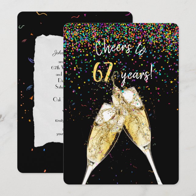67th wedding anniversary party invitation (Front/Back)