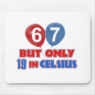 67th year old birthday designs mouse mat